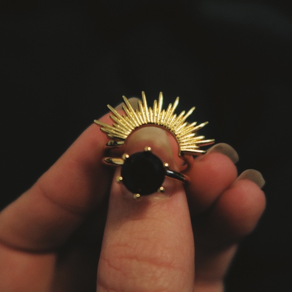 Obsidian Stacking Ring Bundle - Picture 2 of 4